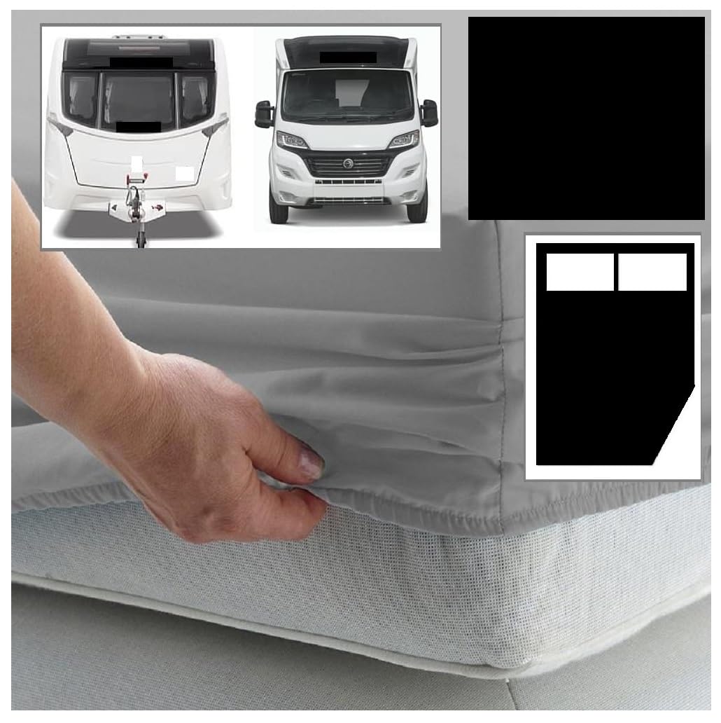 Bedtime Comforts Ltd Black Caravan Or Motor Home ""Corner Cut Off"" Fitted Sheet - 300 Thread Count Percale Material - Hand Made To Order - 10"" (26Cm) (, Right Hand Cut Off)