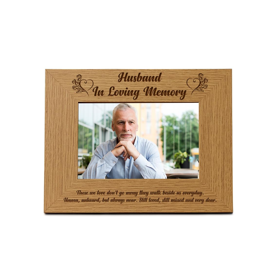 Ukgiftstoreonline Wood Husband Memorial Remembrance Photo Frame (4 X 6 Inch)