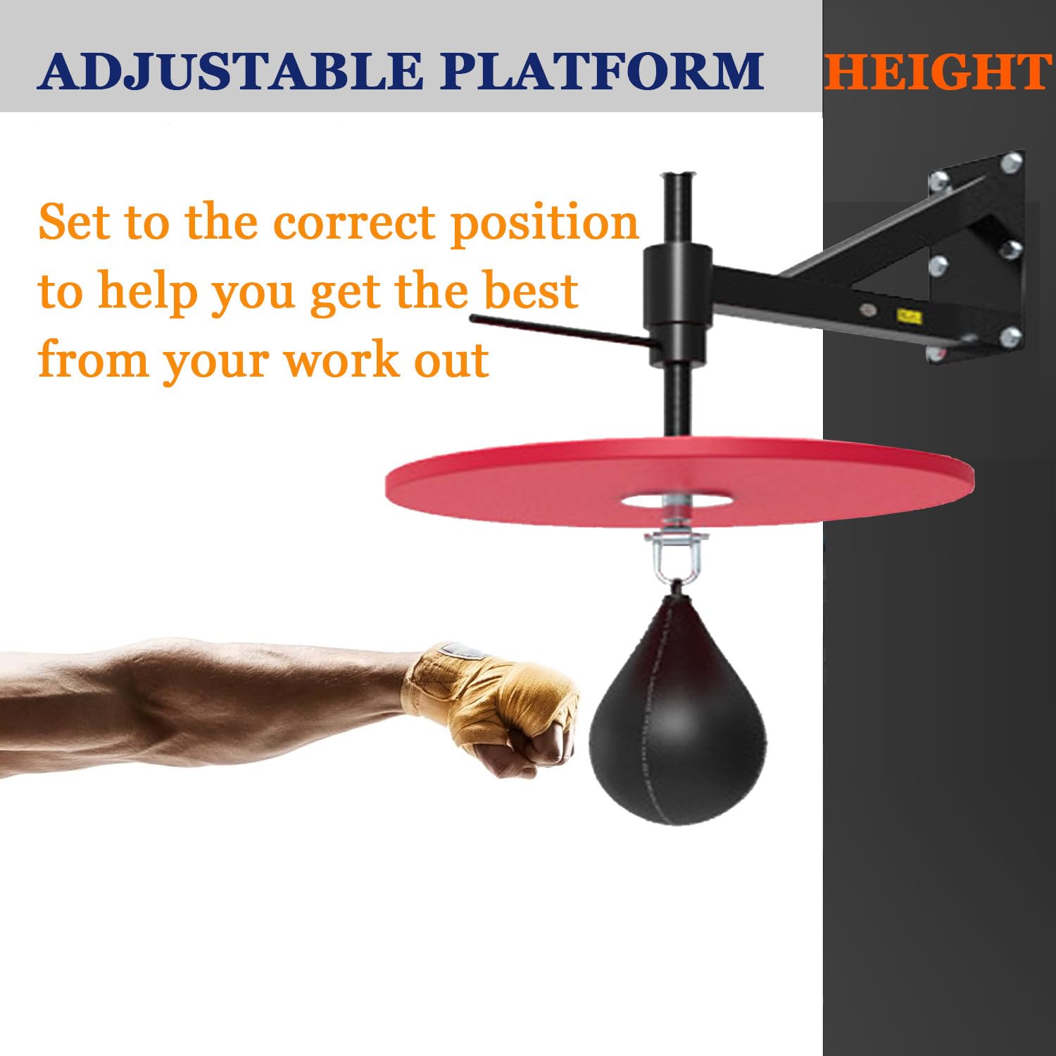 Boxen Reflex Ball,Speed Bag Für Boxen,Boxbirne Hängend,Adjustable Height Speed Bag Platform,Heavy Duty Boxing Training Equipment,Für Erwachsene Bauen Ausdauer Speedball