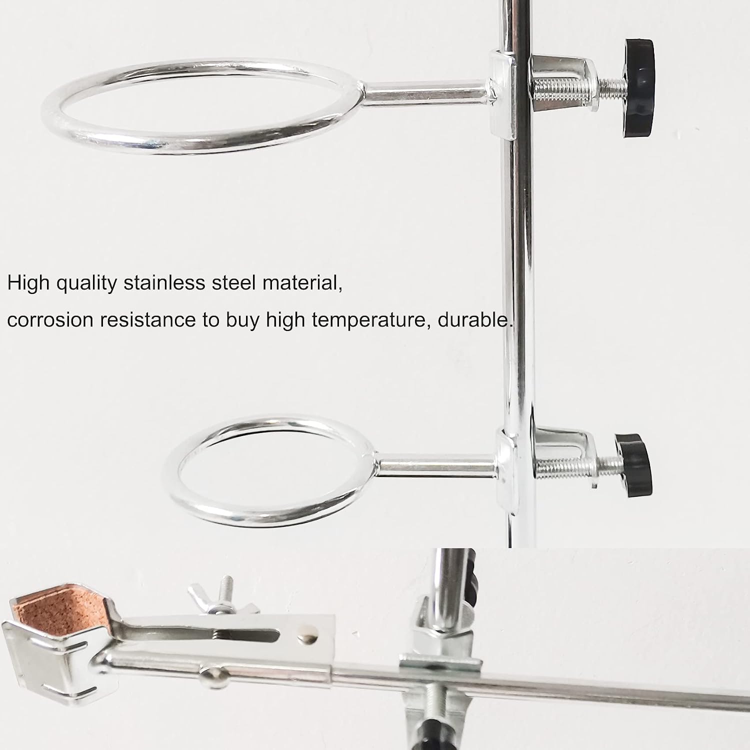 Light Laboratory Stand Support,16"Metalware Support Stand,Ring Stand,Chemistry Laboratory Stand Set,Research Starter Kit