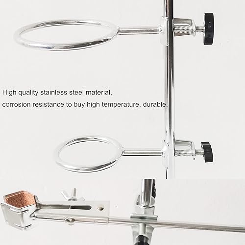 Miniatura 13 de Soporte pesado de laboratorio, soporte de metal de 24 pulgadas, soporte de anillo, soporte de retorta de grado industrial, juego de soporte de Base