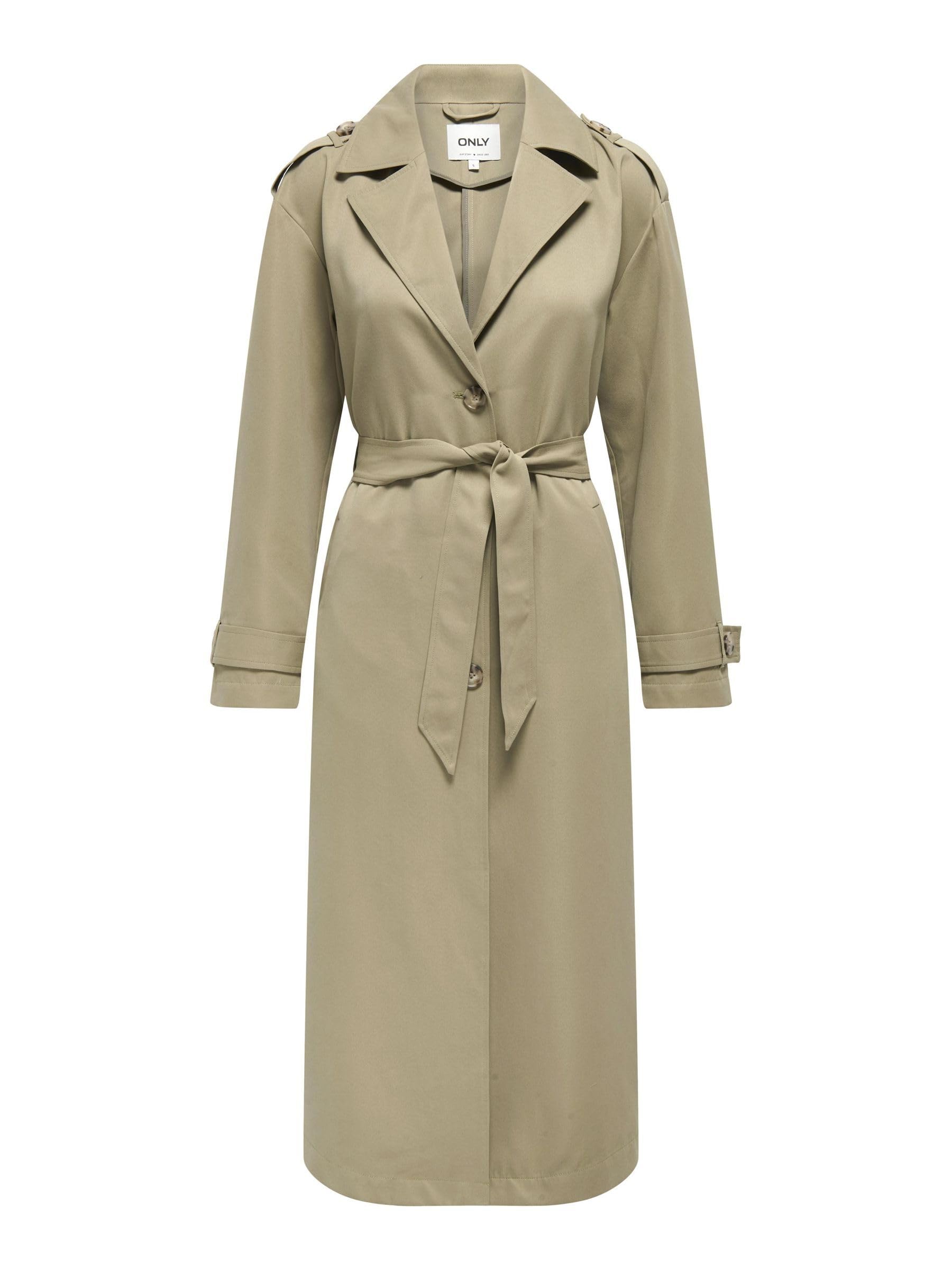 ONLY Women's ONLLINE X-LONG TRENCHCOAT CC OTW, Humus, M