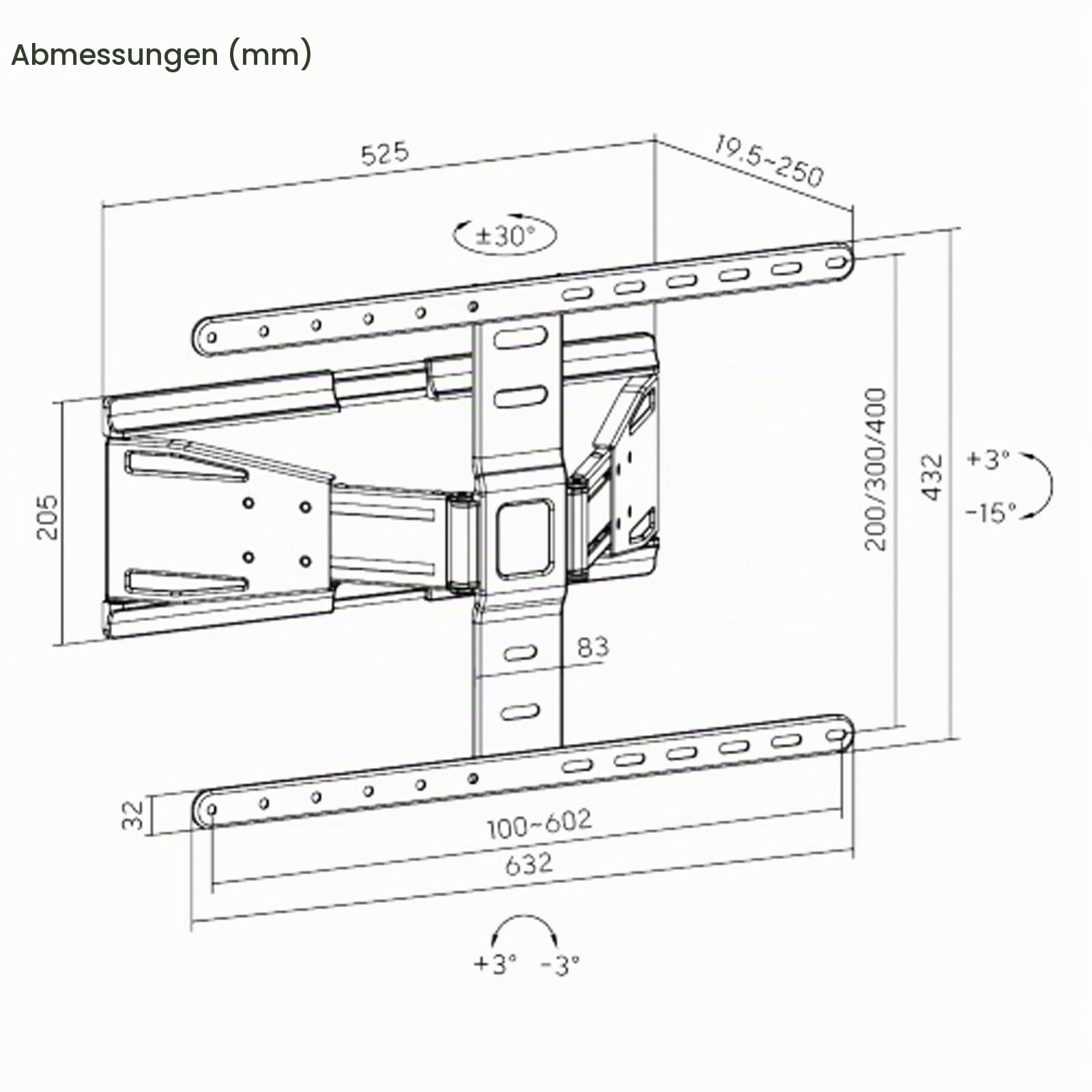 VALUE TV-Wandhalterung, Ultra-Slim, 43-90 Zoll, bis 50 kg