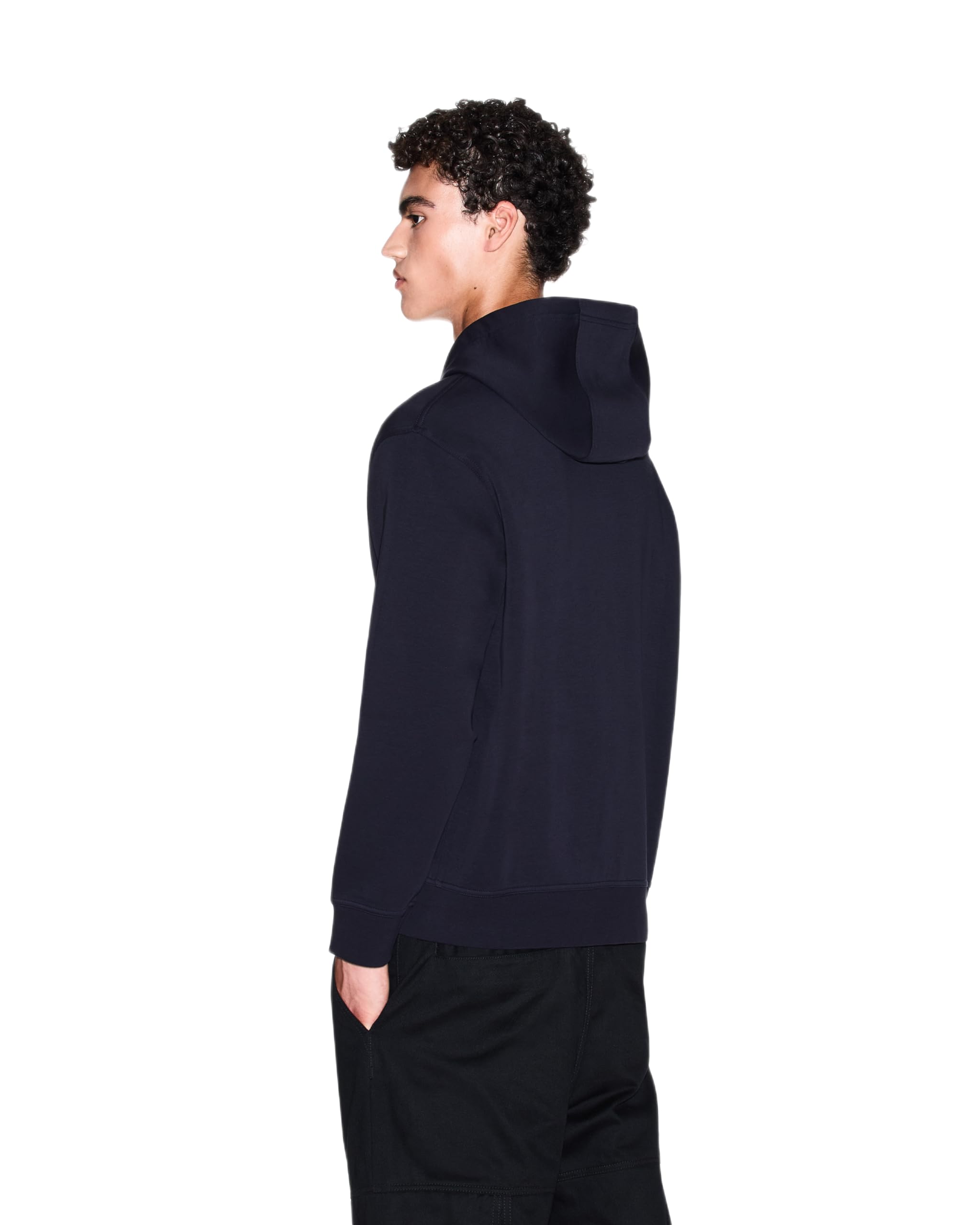 Armani Exchange Icon Project, Emboidered Logo, Full Zip Sudadera con Capucha Hombre (Pack de 1)