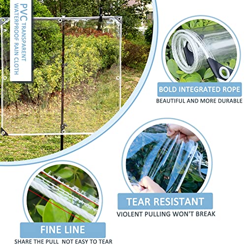 Bâche transparente en PVC 420g/m² ultra-résistante avec œillets