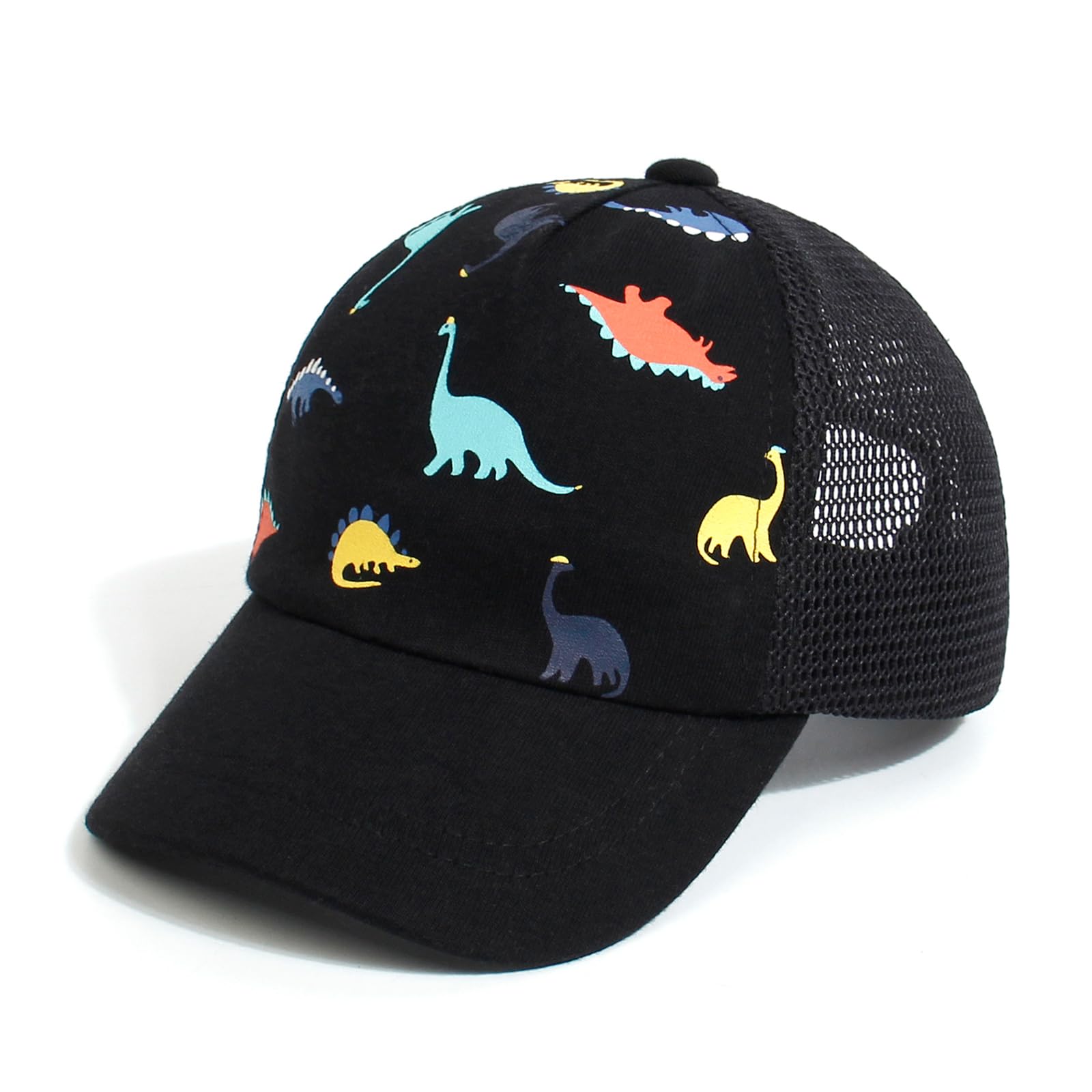 Duoyeree Toddler Baseball Cap Baby Cap Sun hat Print Dinosaur Pattern and Solid Color hat Kids boy Girl Age 0-8t
