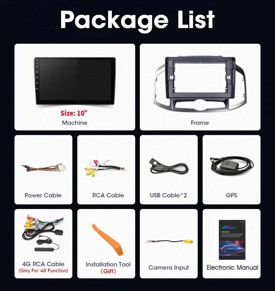 Car Radio Système de Navigation GPS pour Chevrolet Captiva 1 2011-2016 Poste Radio Bluetooth Main Libre, Écran Tactile, Navigation GPS, Contrôle Vocal, Aux, 4 Nuclear 2G+32G