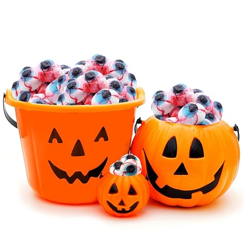 Miniatura 4 de Fruidles Gomitas de Halloween Spooky Eyeballs Gomi, deliciosos colores surtidos y sabores de frutas (2 libras)
