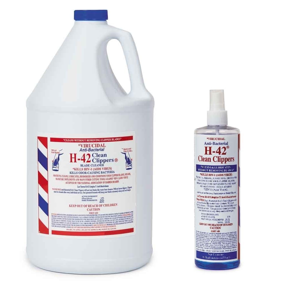 Clipper and Blade Cleaner Groomer Stylist Barber Cleans, Lubricates and Deodorizes (16 oz Spray with Gallon Jug Refill)