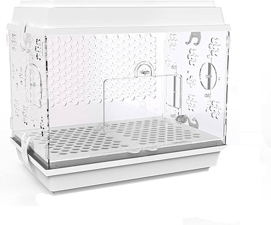 透明アクリル鳥かご Amazon | Ruexue 鳥かご 透明アクリル製ドア＆多機能拡張口 文鳥