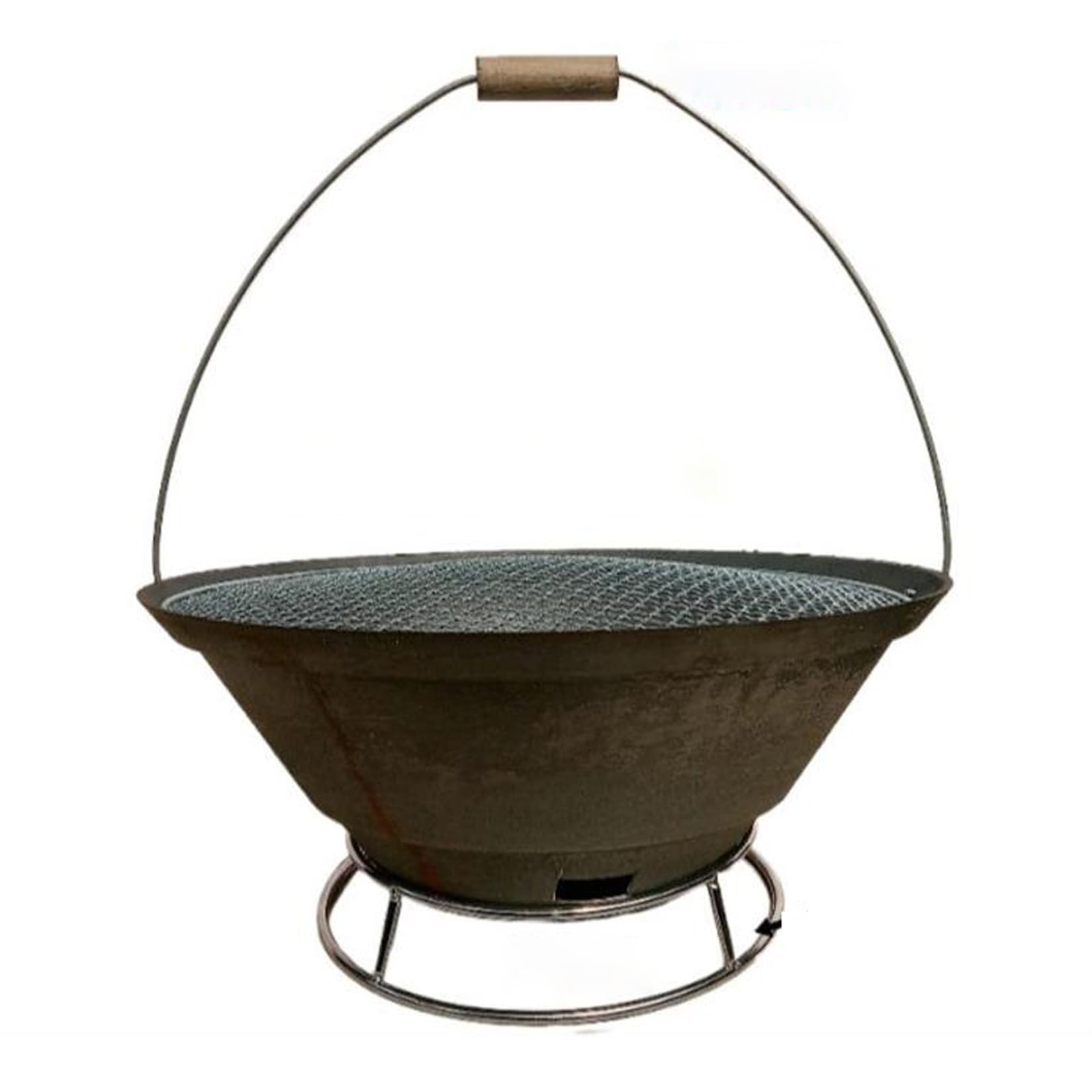 Braciere a carbonella, focolare da tavolo, griglia in ferro sul fondo, per il riscaldamento invernale e il barbecue, disponibile in tre misure (Large)