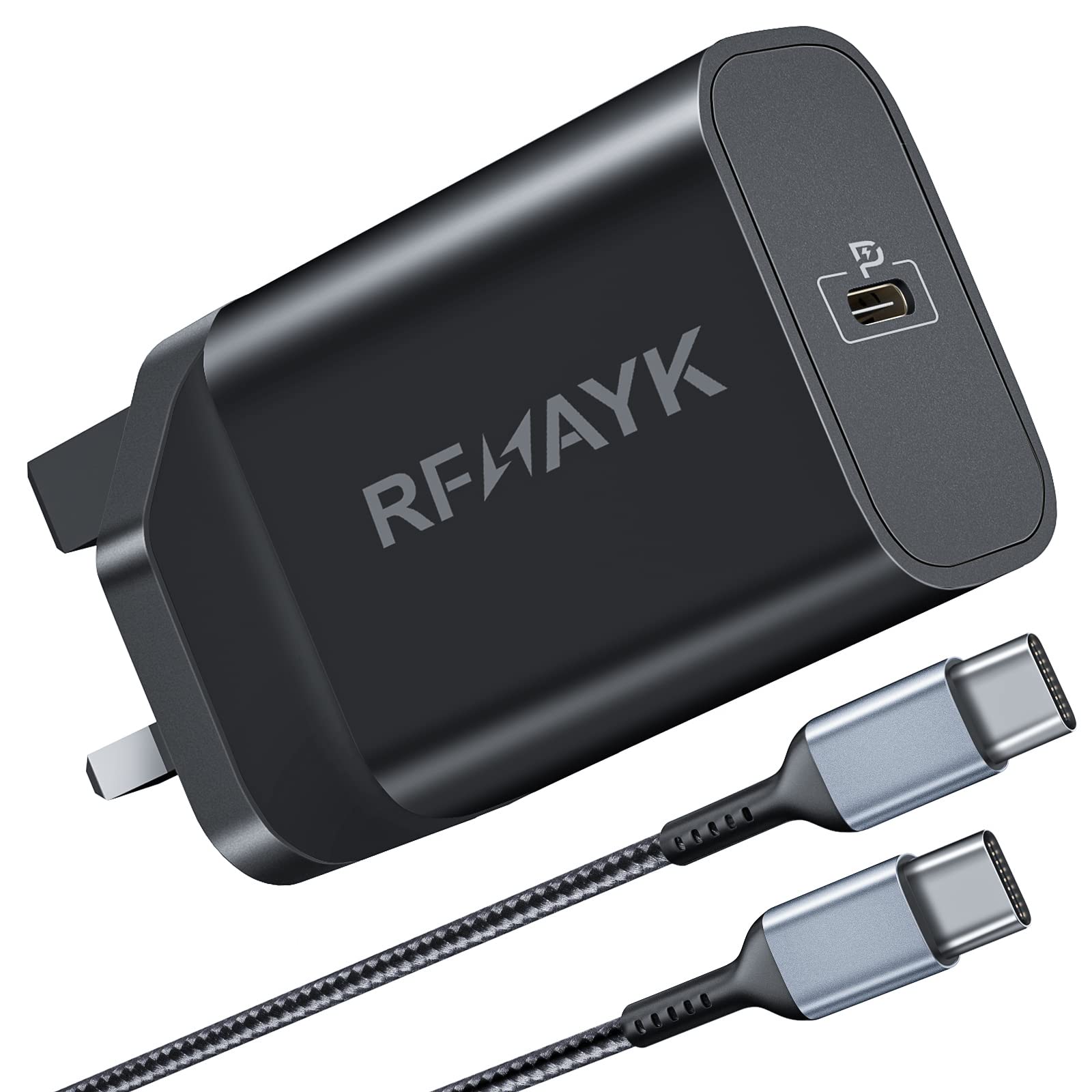 RFNAYK 25W Fast Charger Plug for Samsung USB C Adaptor with 6.6FT USB C Charging Cable, Wall Super Fast Charger Compatible for Samsung Galaxy S22/S22+/S21/S21+/S20 Ultra/S20/Note 20/Z Flip 3/Z Fold 3
