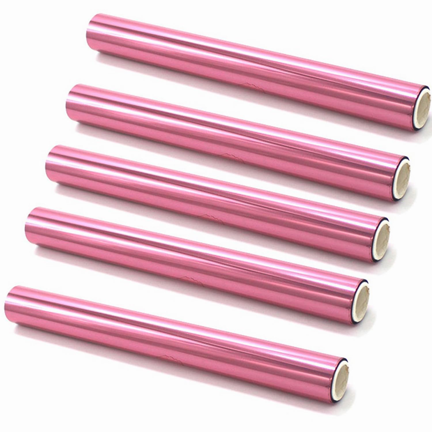 OTCRAFT 5Pcs 7.6inch x 16.4ft (19.3cmx5m) Toner Reactive Foil，Foil Paper for Toner Foiling Foil by Laser Printer and Laminator, for Scrapbooking Paper Crafts （ Pink）