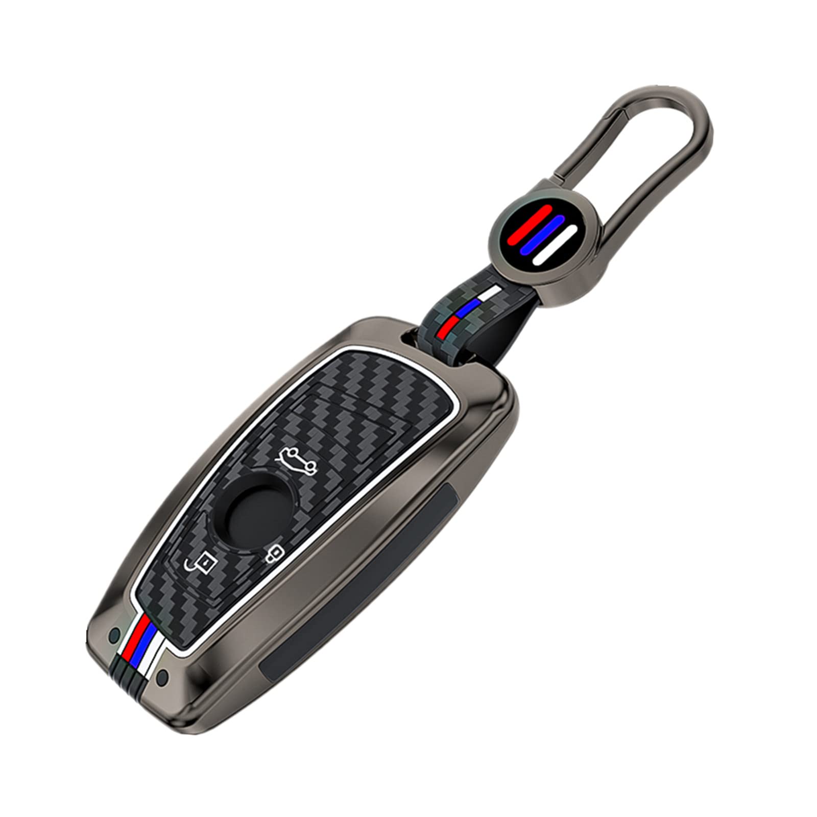 Happyit Zinc Alloy Car Key Cover Cases for 1 3 5 Series F10 F11 F20 F30 F31 F34 G20 G30 X3 F25 X4 I3 M3 M4 with Carbon Fiber Pattern Soft Silicone
