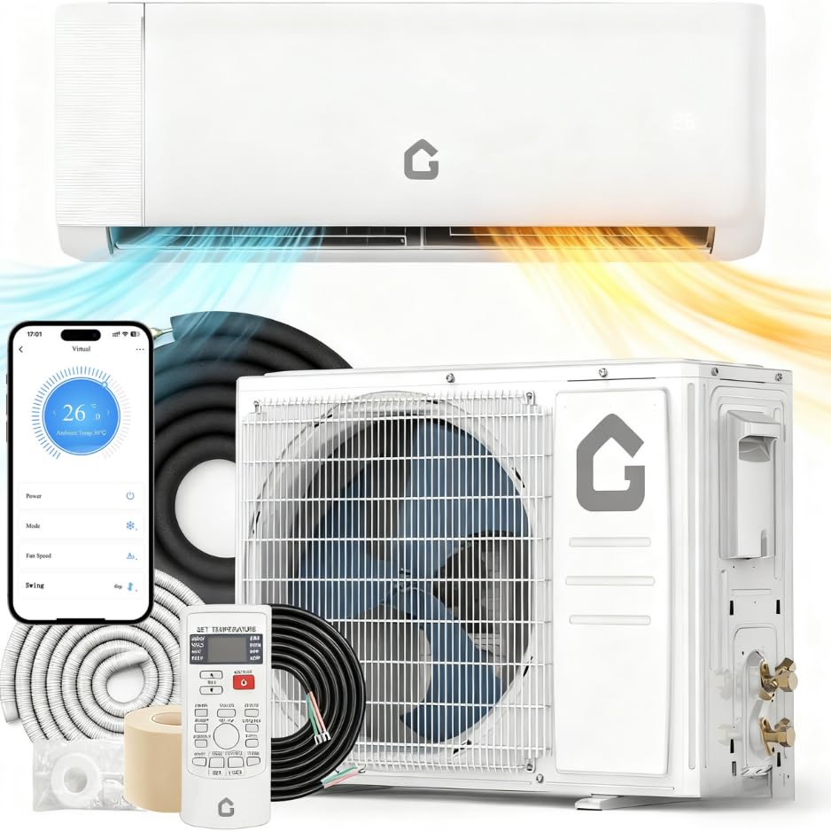 Image of IDEALHOUSE 18,000 BTU Mini Split Air Conditioner and Heat Pump, 23 SEER2 Ultra Quiet 208-230V Ductless AC with WiFi & Alexa Control, Cools /Heats up to 1250 Sq.Ft, Easy Installation Kit