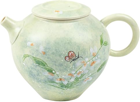 Wenxinlan Hand Painted Ceramic Teapot 150ml/141g, Pastoral Style Large Capacity Kung Fu Tea Set, Songyun Teapot