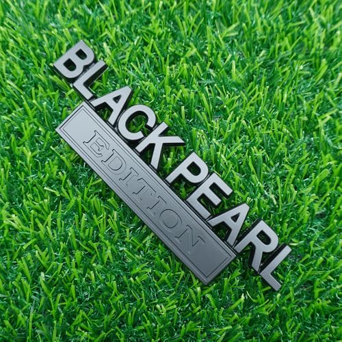 Image of Pair Set Black Pearl Edition Emblem 3D Letter Fender Tailgate Badge Decal Sticker Nameplate for Universal Vehicle, Car, Truck, SUV Motorcycle Accessories (All Black)