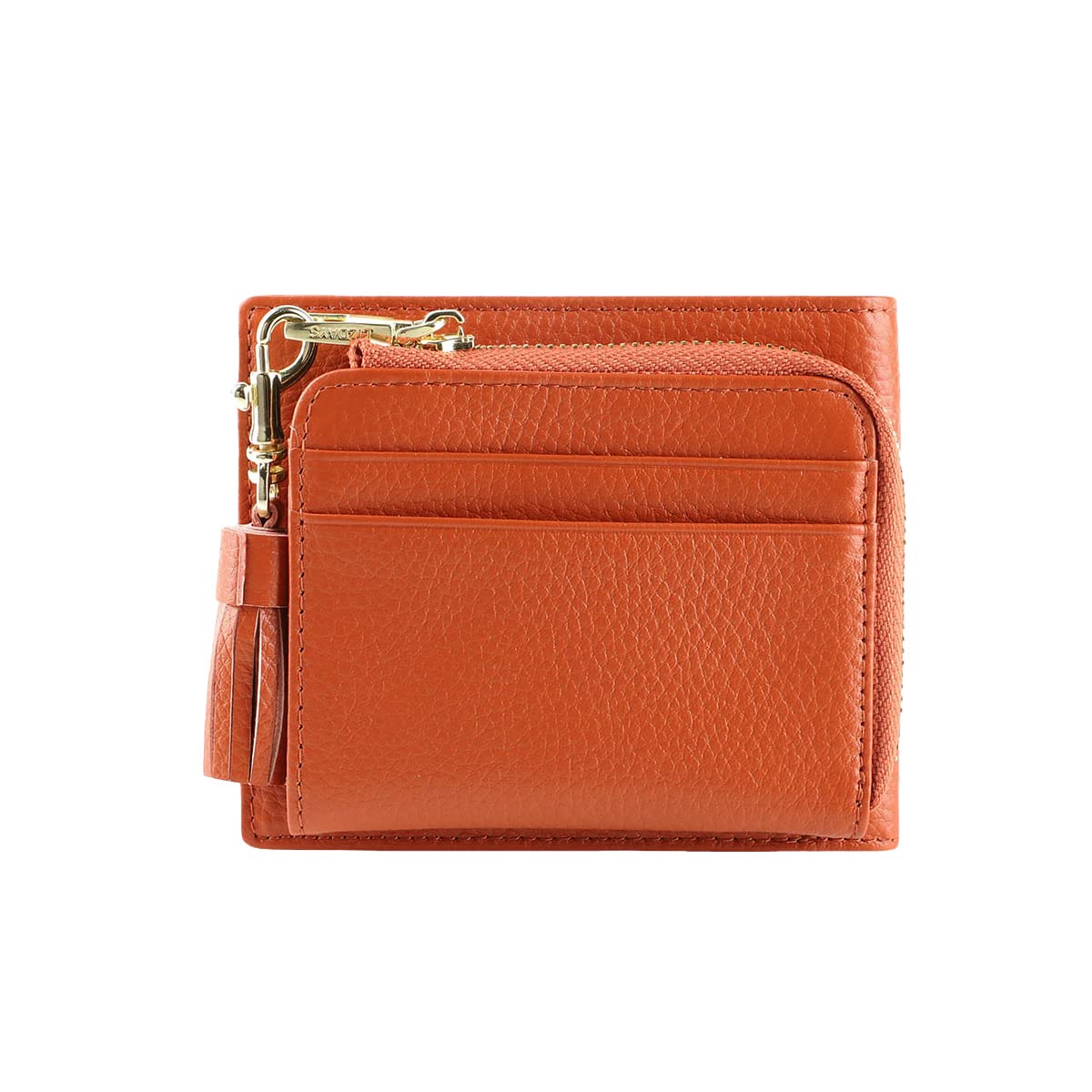 LIZDAYS Women's Genuine Leather Bifold Wallet Tassel Tan Compact Japan