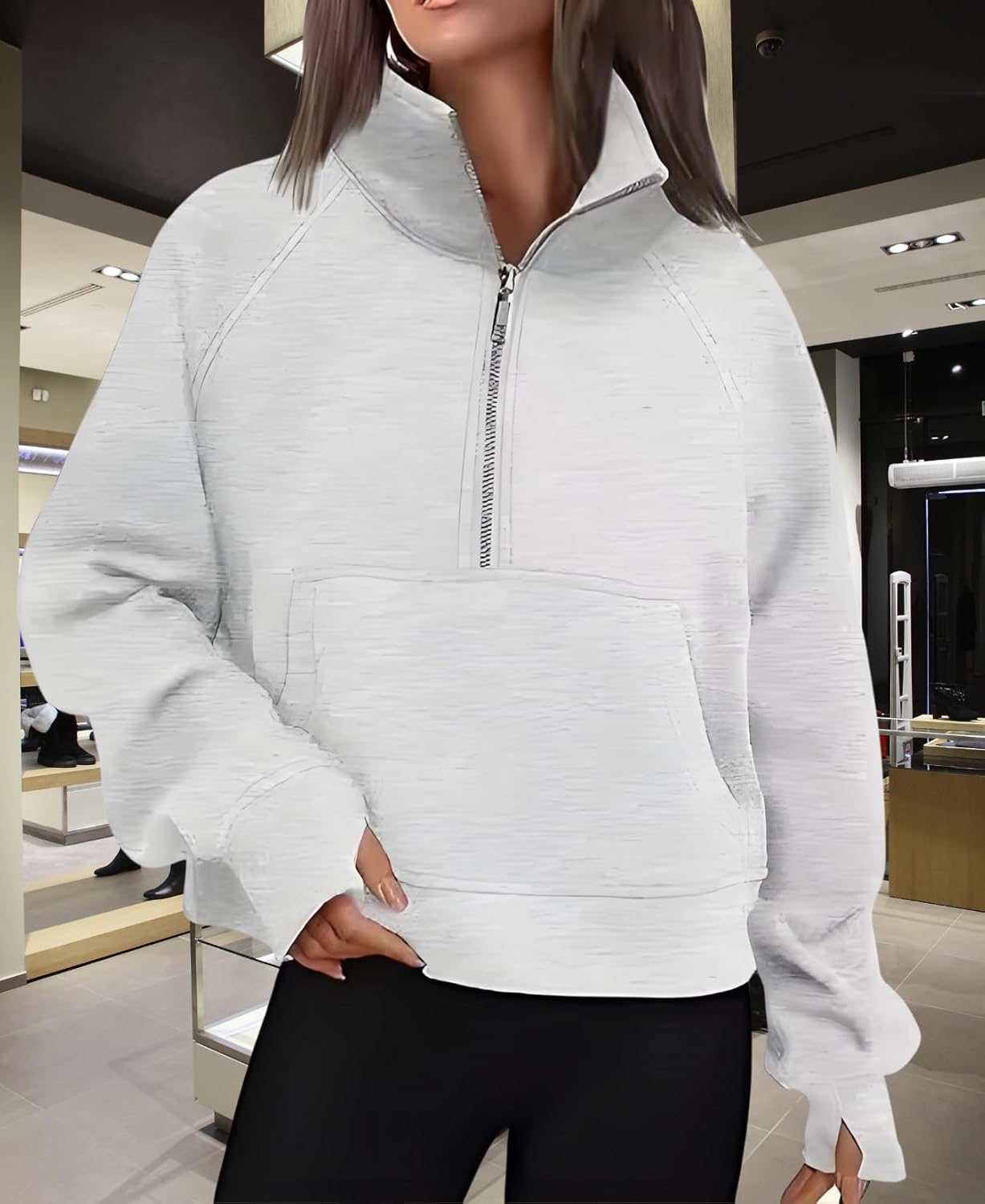 Women's Quarter-Zip Pullover - Fleece Oversized Sweatshirt Casual Fall Fashion Top for Women - Image 3
