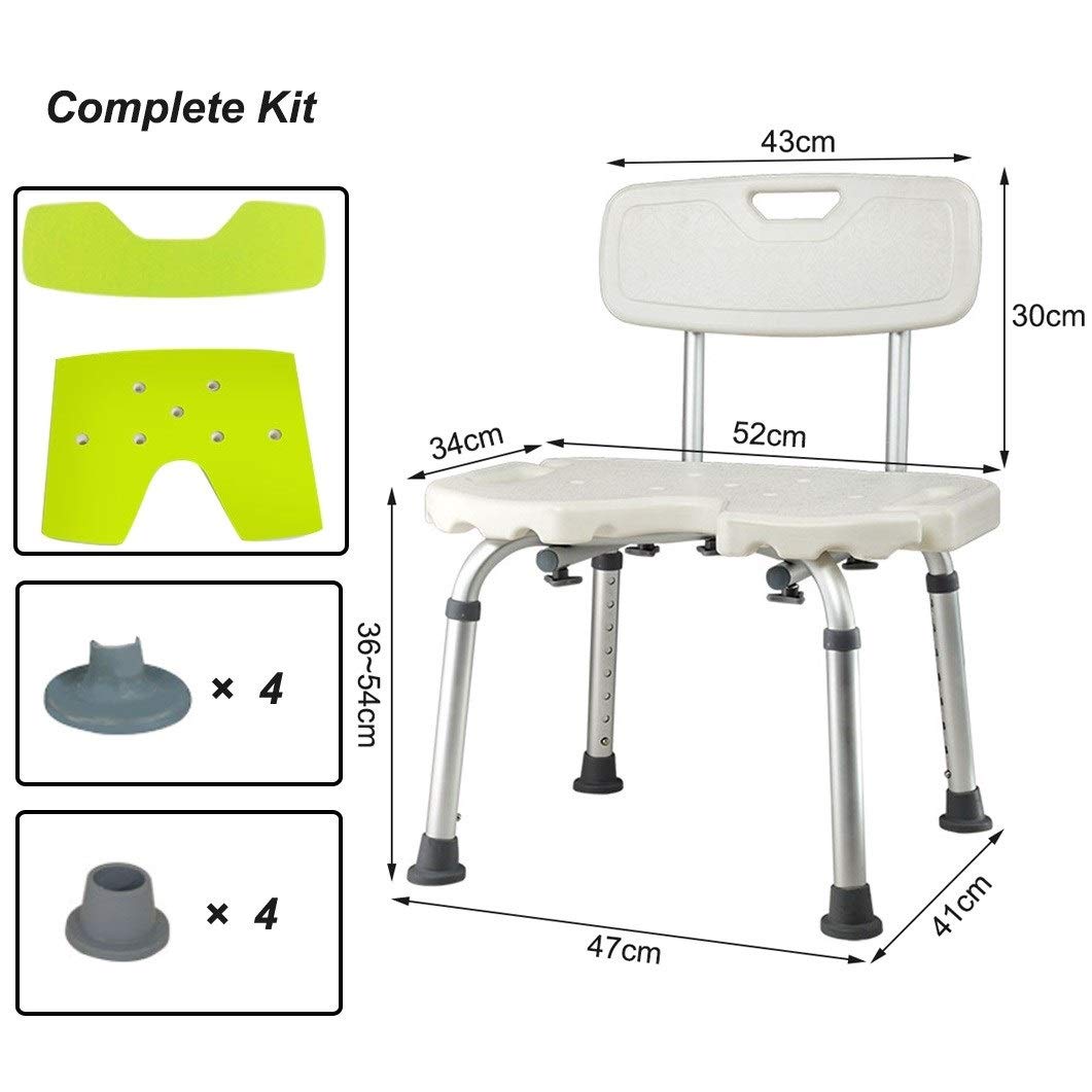 Ducha Sillas for los Ancianos, Ducha Asiento de Banco for minusválidos, Bañera de heces for la Ducha, Adultos BañoBañera de los Asientos, con la manija y del Respaldo, Ligero y Compacto