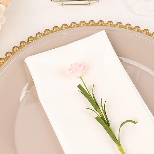 Miniatura 5 de Efavormart - Paquete de 5 servilletas de tela de buceo de primera calidad, sin arrugas, reutilizables, color marfil