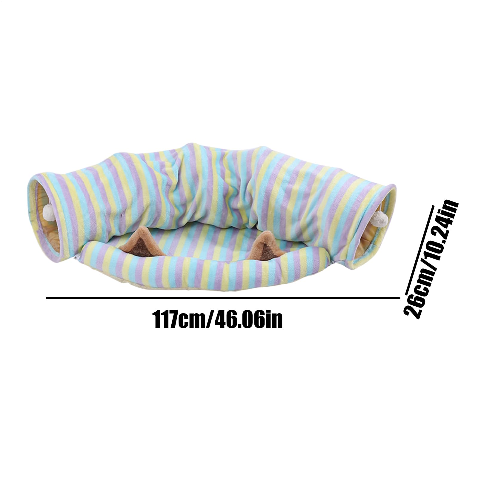Tunnel pour Chat Grand Jouet en Forme De Maison Pliable avec Puzzle | Maisons De Pour Chats À Rayures Colorées Pour L'Intérieur Pour Chaton, Animal De Compagnie, Anniversaire, Fête De Noël,