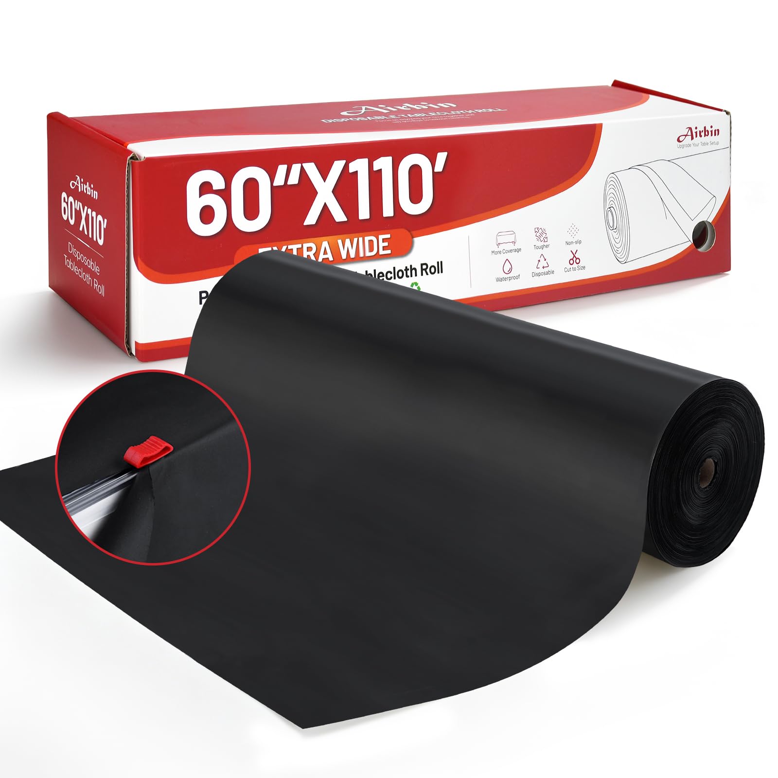 Plastic Table Cloth, Extra Wide 60 In X 110 Ft Plastic Table Cover Roll