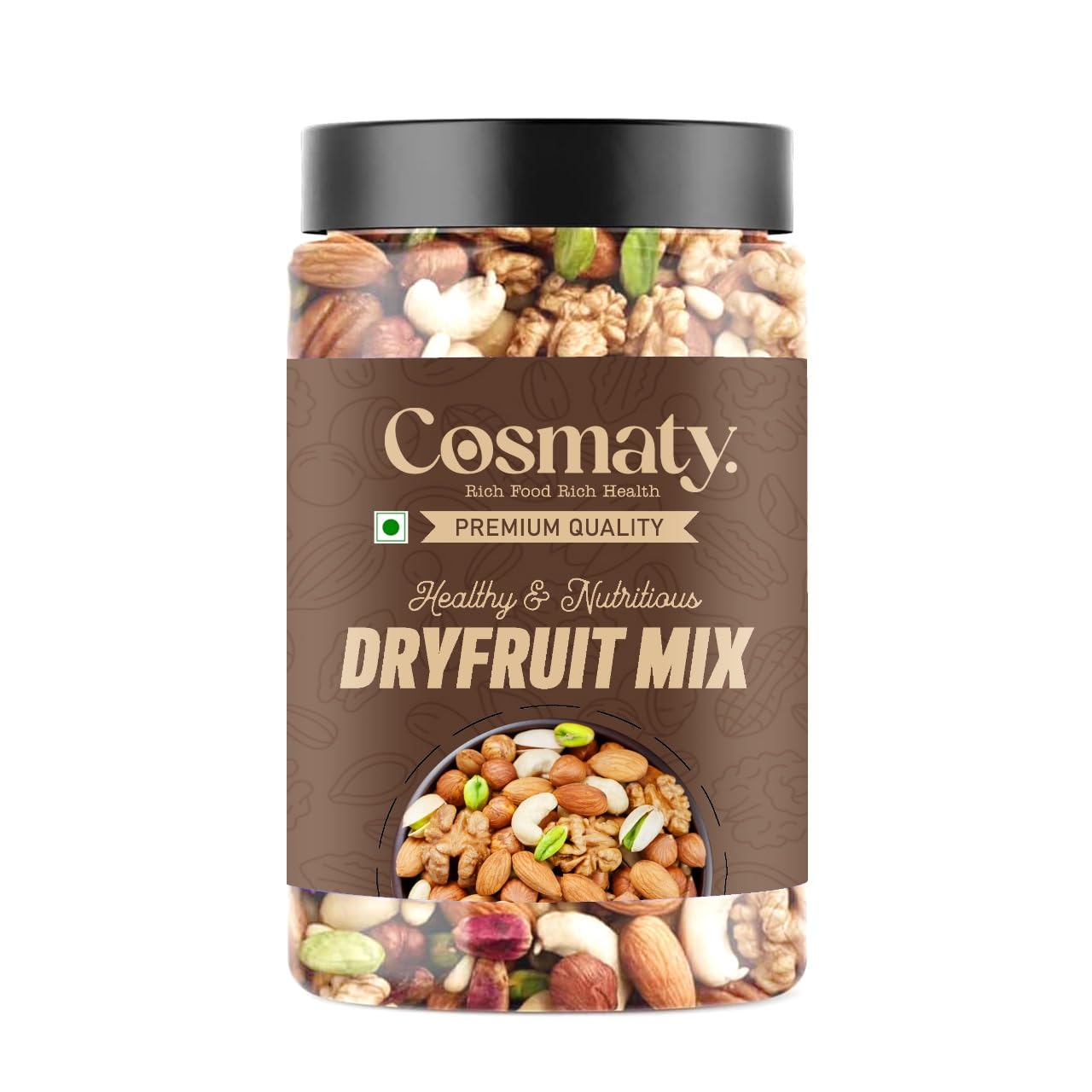 Cosmaty Mix Dry Fruit | Panchmeva | 1KG | JAR | Almonds, Cashews, Raisins, Dry Dates, Pistachios, Figs, Assorted Fruits & Nuts (1 kg) (B0DGLVTBWN) Amazon Price History, Amazon Price Tracker