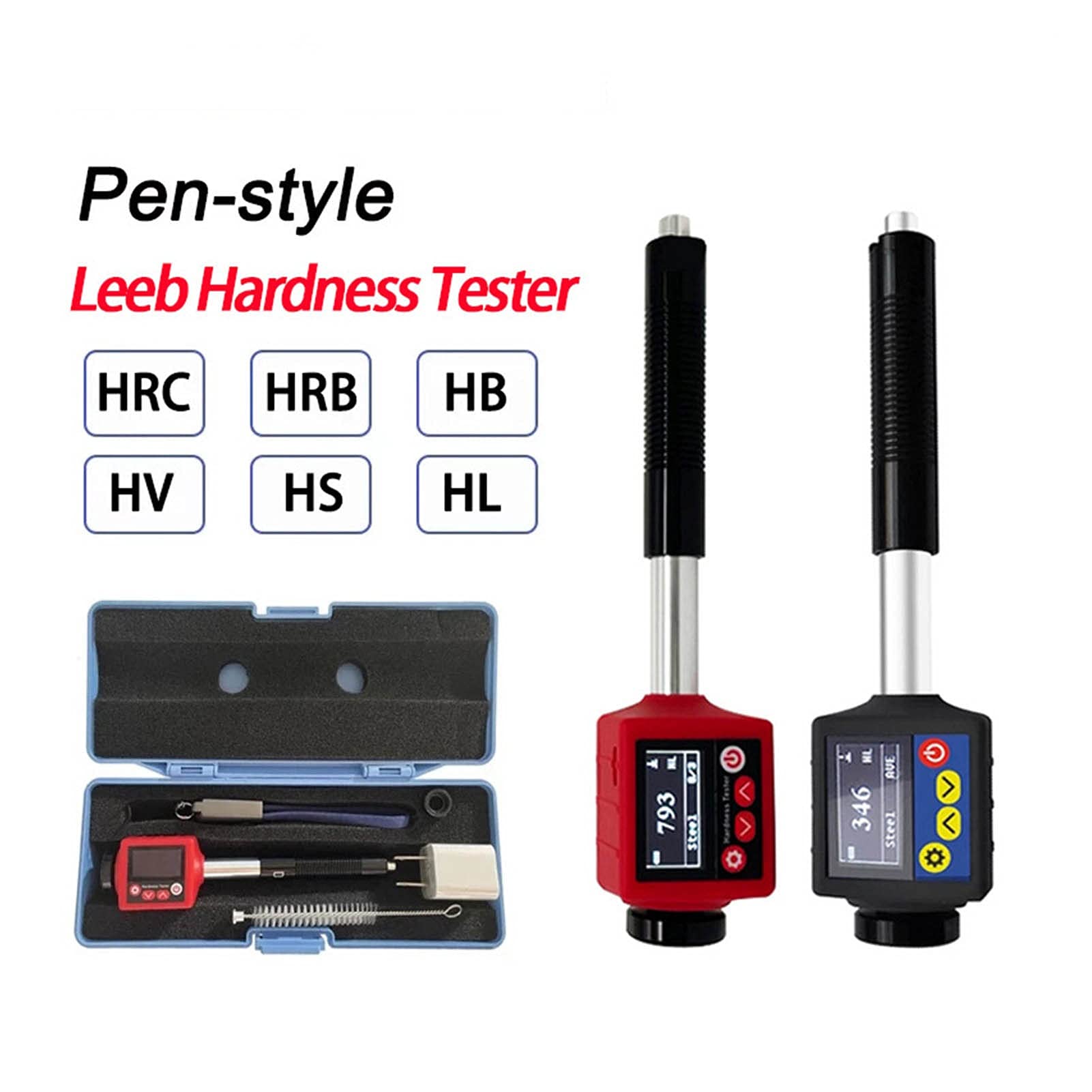 EDEDE Refraktometer, Pen-typ-tragbarer Leeb-Härte-Tester, digitaler Metallhärtetester for Edelstahlbereich HRC HRB HB HL HV HS Durometer für Weinherstellung, Bierbrauen, Obst, Zuckergehal(Noir)