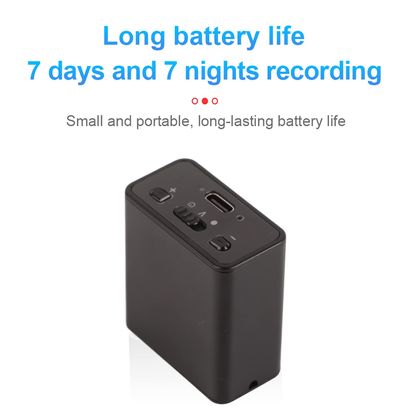 Dyktafon Cyfrowy, Profesjonalne Urządzenie do Nagrywania Dźwięku Adsorpcja Magnetyczna HD Smart Voice Aktywowany Rejestrator z baterią 110mAh o Dużej Pojemności do nagrań Bez (Neutralny angielski 32 GB)