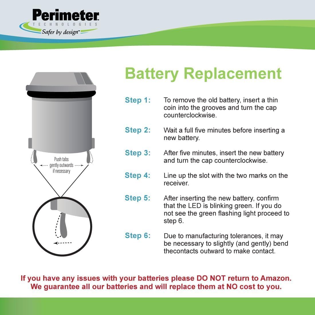 Perimeter Technologies Four Pack Dog Fence Batteries for Invisible Fence R21 or R51 Receiver Collars