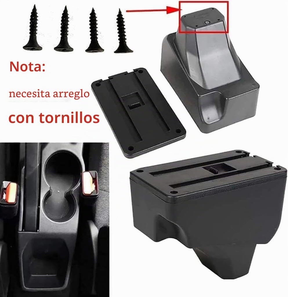 ZENVI Reposabrazos Compatible with Peugeot 208 Apoyabrazos 2019-2026 Centro Consola Organizador Caja Doble Espacio Almacenamiento Utilizable Para Soporte Codo（Estilo Fibra Carbono）