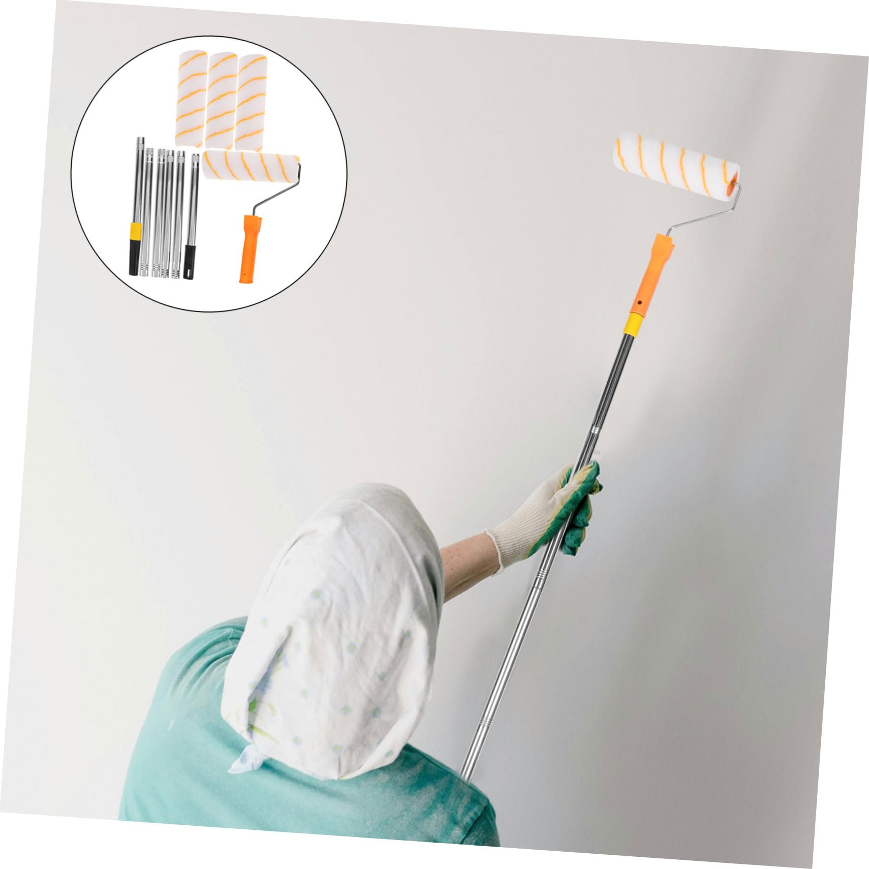 SHINEOFI Cepillo De Rodillo Telescópico Para Paredes Herramienta De Pintura Portátil Con Varilla Extensible Suministros De Pintura Para Mejoras Del Hogar