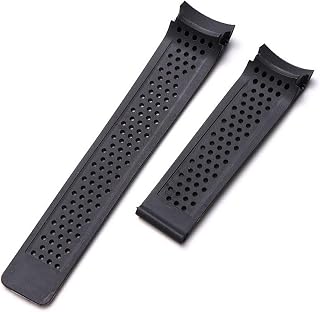 Xting Store 22 24mm Silicone Rubber Waterproof Watch Band Compatible with TAG HEUER Carrera Men Women Watch Strap Watch Accessories Bracelet Belt (Band Color : Black, Size : 24mm)