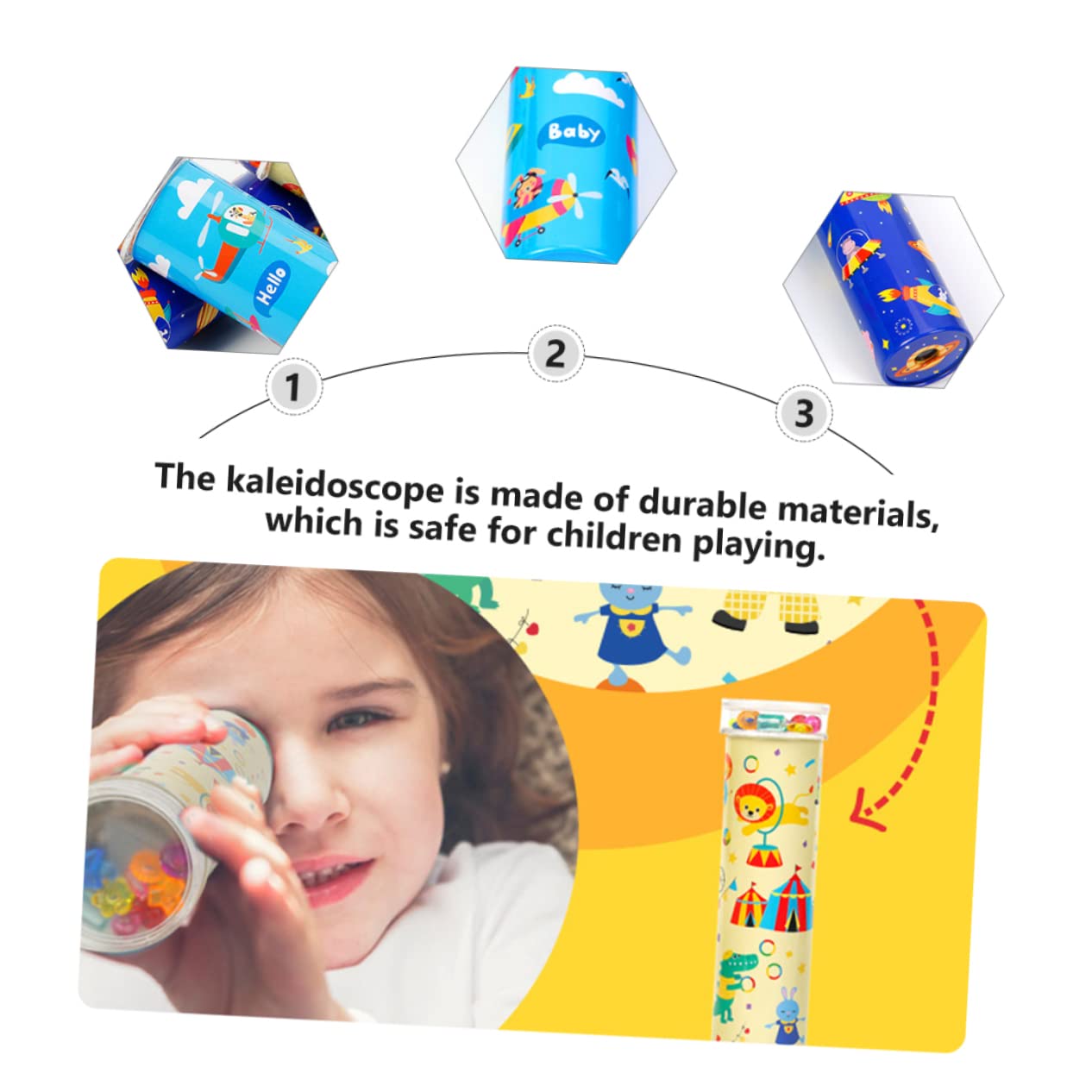 BESTonZON Random Style Metal Kaleidoscope Toys Educational Experimental Plaything for Boys and Girls Boost Vision Creativity