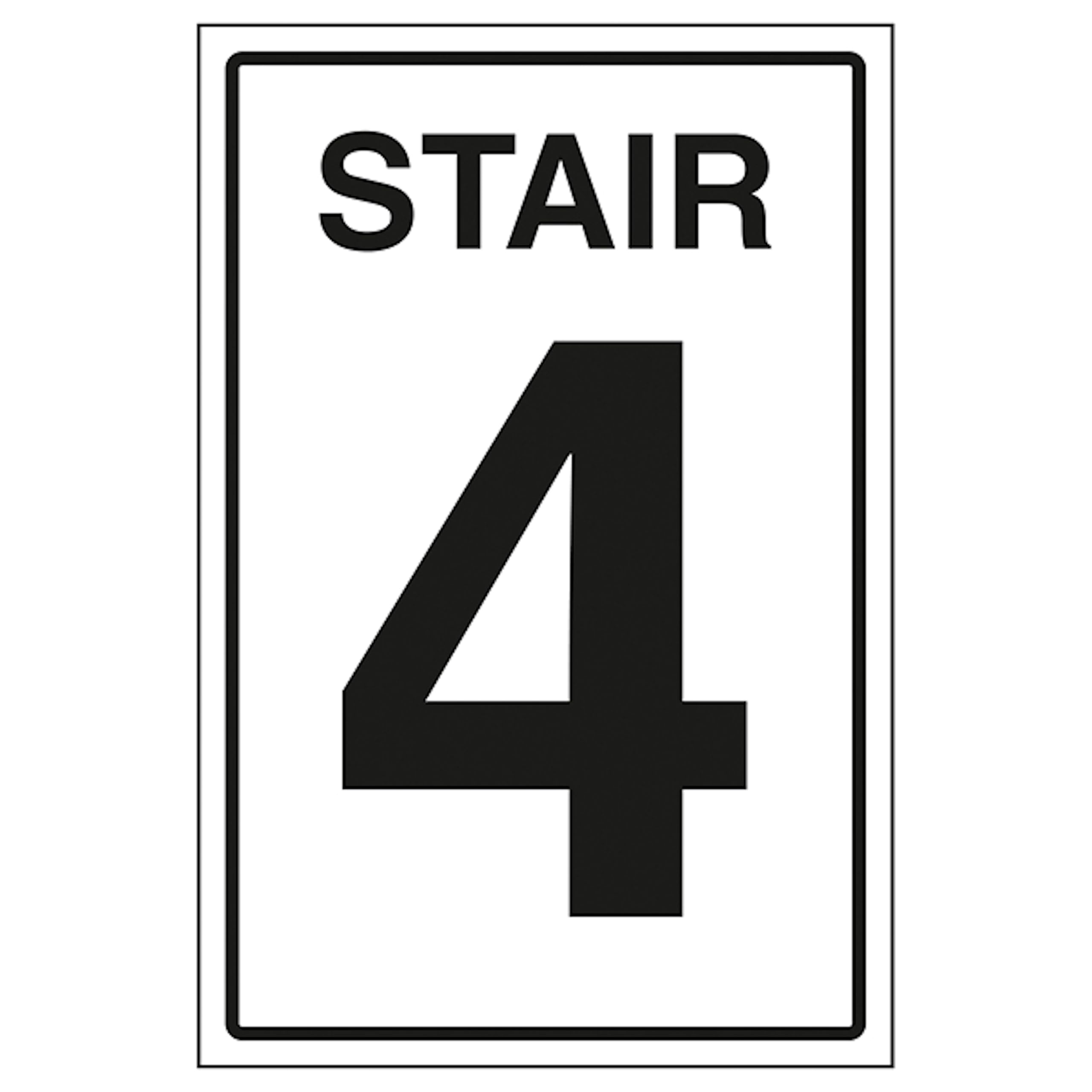 V Safety Stair 4 200 x 300mm - 1mm Rigid Plastic Safety Sign