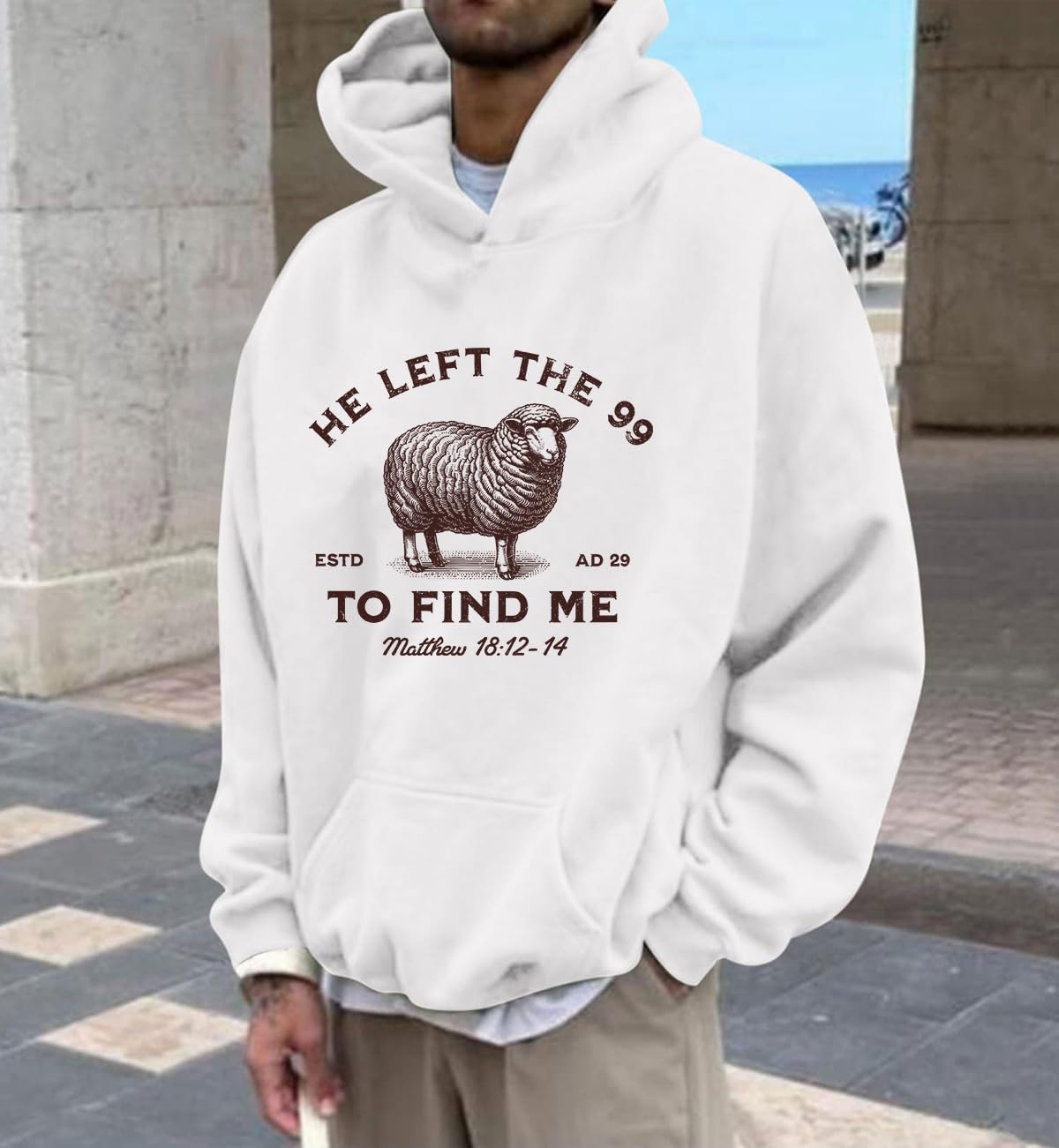 He Left The 99 To Find Me Sweatshirt & Hoodie Retro Christian Religious He Left The 99 Sweatshirt Unisex