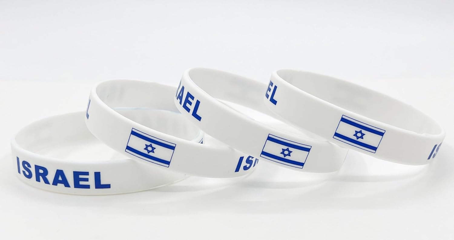 4 Pcs Israel Israelis Country Flag Rubber Bracelets, National Flag Silicone Bracelet, Rubber Wristbands Patriotic Decorations Gift - Image 2
