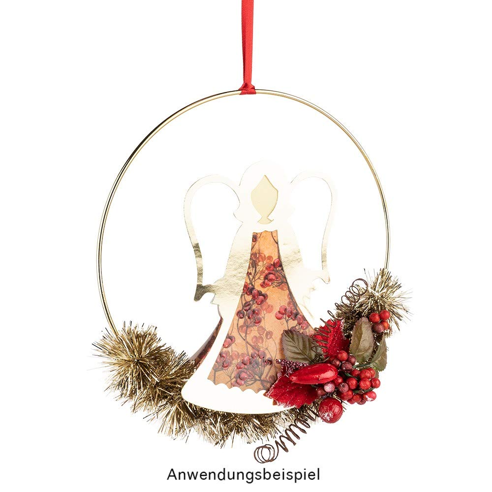 Ideen mit Herz Lametta girlanda Deluxe | Duo Color | Ø 4 cm | długość 2 m | girlanda choinkowa i dekoracyjna | Bożonarodzeniowa | Dekoracja na imprezę (złoty i srebrny metalik)