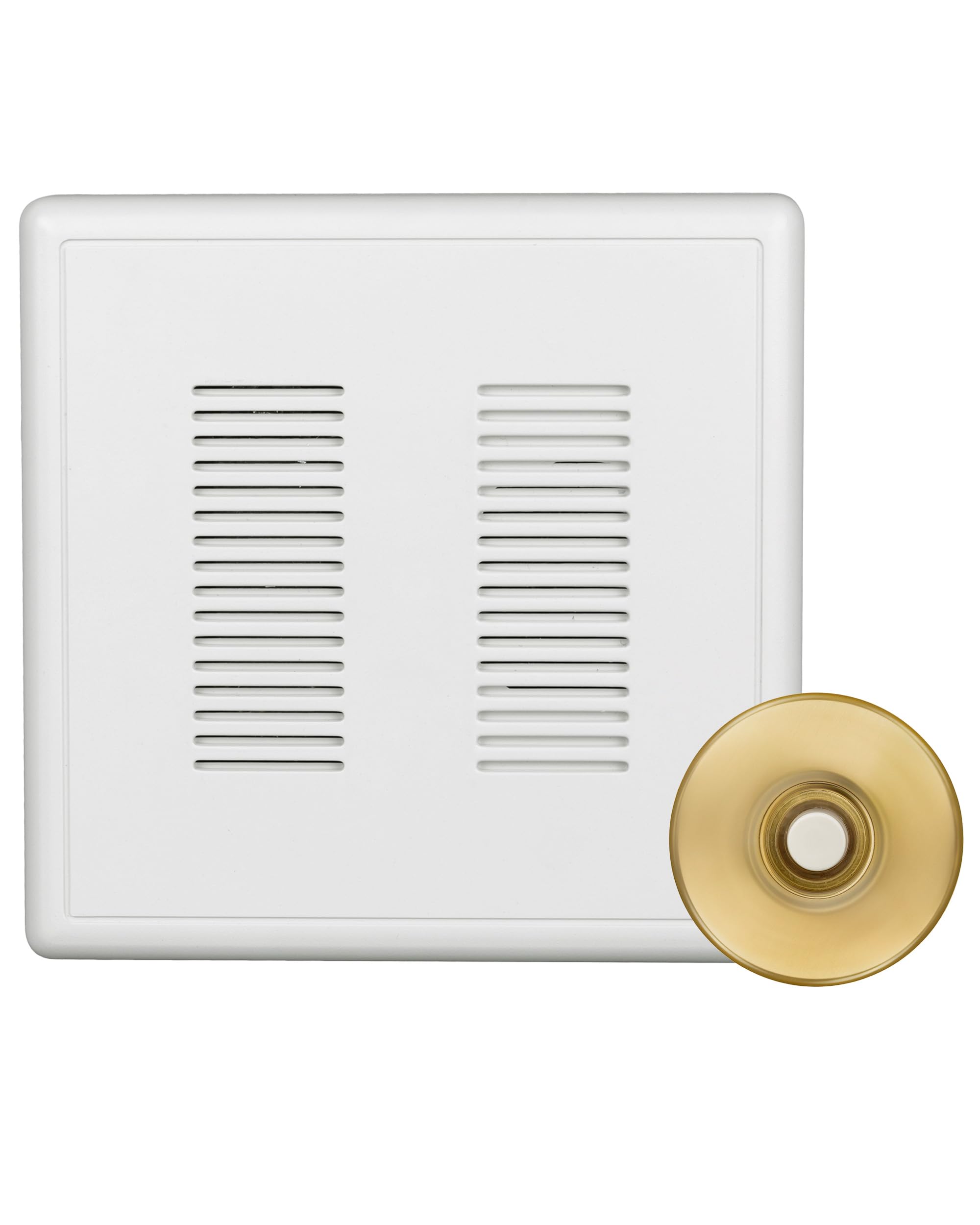 PrimeChime Plus 2 Electric Doorbell Kit - Doorbells for Home - Includes Selectable Ring Chimes - Stucco Button, Polished Brass - NICOR Lighting