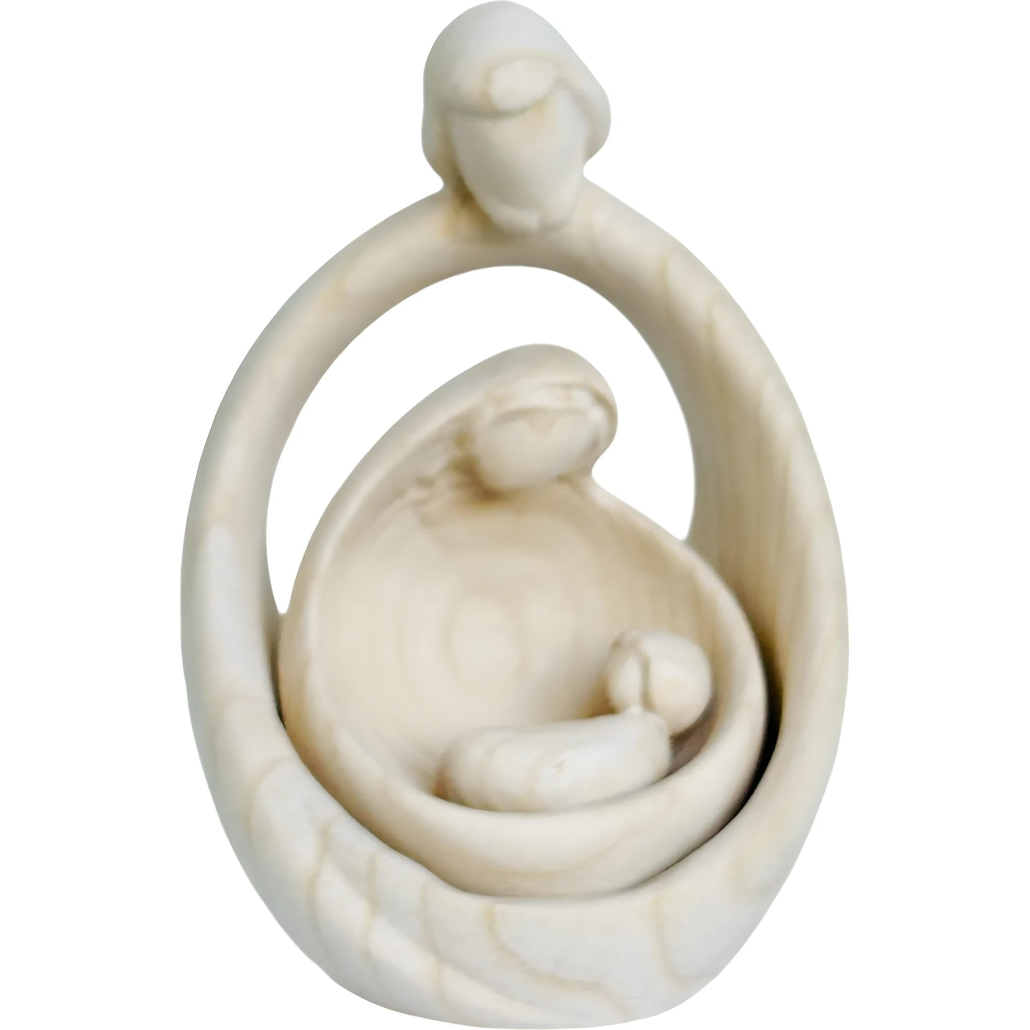 Escultura Natividad con la Sagrada Familia Belén moderno de madera 15 cm | Madera coloreada a mano en Val Gardena | Figura para Belén
