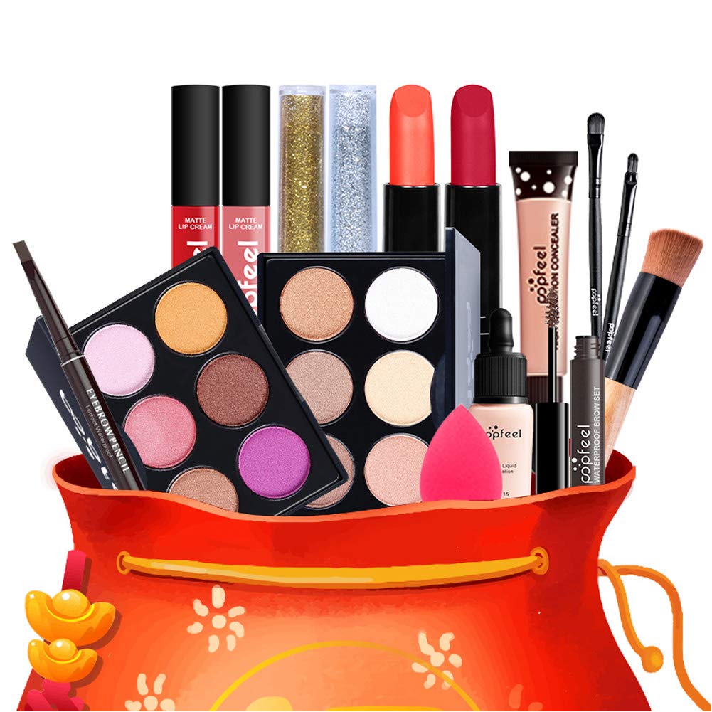 Creamoon All in One Makeup Gift Kit, Multipurpose Makeup Kit for Women Full Kit, Beauty Kit Include Eye Shadow Lipstick Set Powder Puff Body Lotion