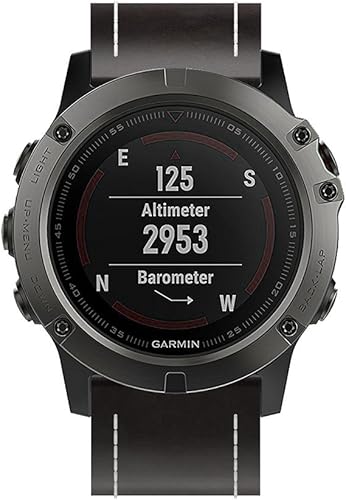 Miniatura 4 de Senter Correa de cuero genuino de repuesto con cierre de metal plegable duradero compatible con reloj Garmin Fenix 5X