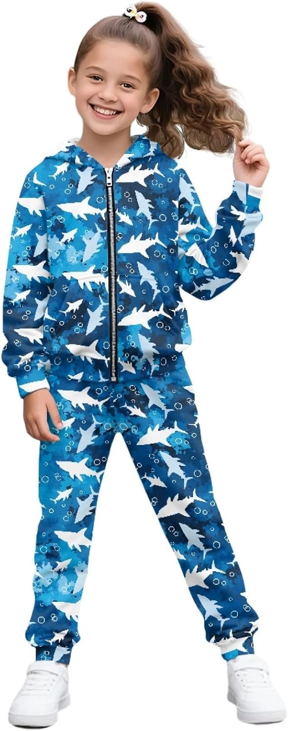 HUIACONG Girls Sweatsuits Children Long Sleeve Sweat Set for Kids Boys
