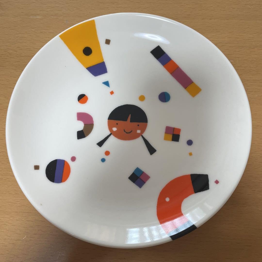 未使用】 五味太郎 絵皿 4枚セット 五味太郎のパーティウェア スタンド付