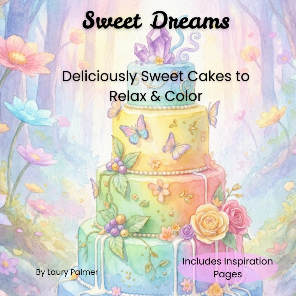Sweet Dreams: Deliciously Sweet Cakes to Relax & Color