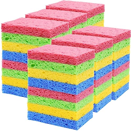 Image of YoleShy 48 Pack Sponges Kitchen Natural Compressed Cellulose Sponges Durable Dish Sponge for Cleaning & DIY Reusable