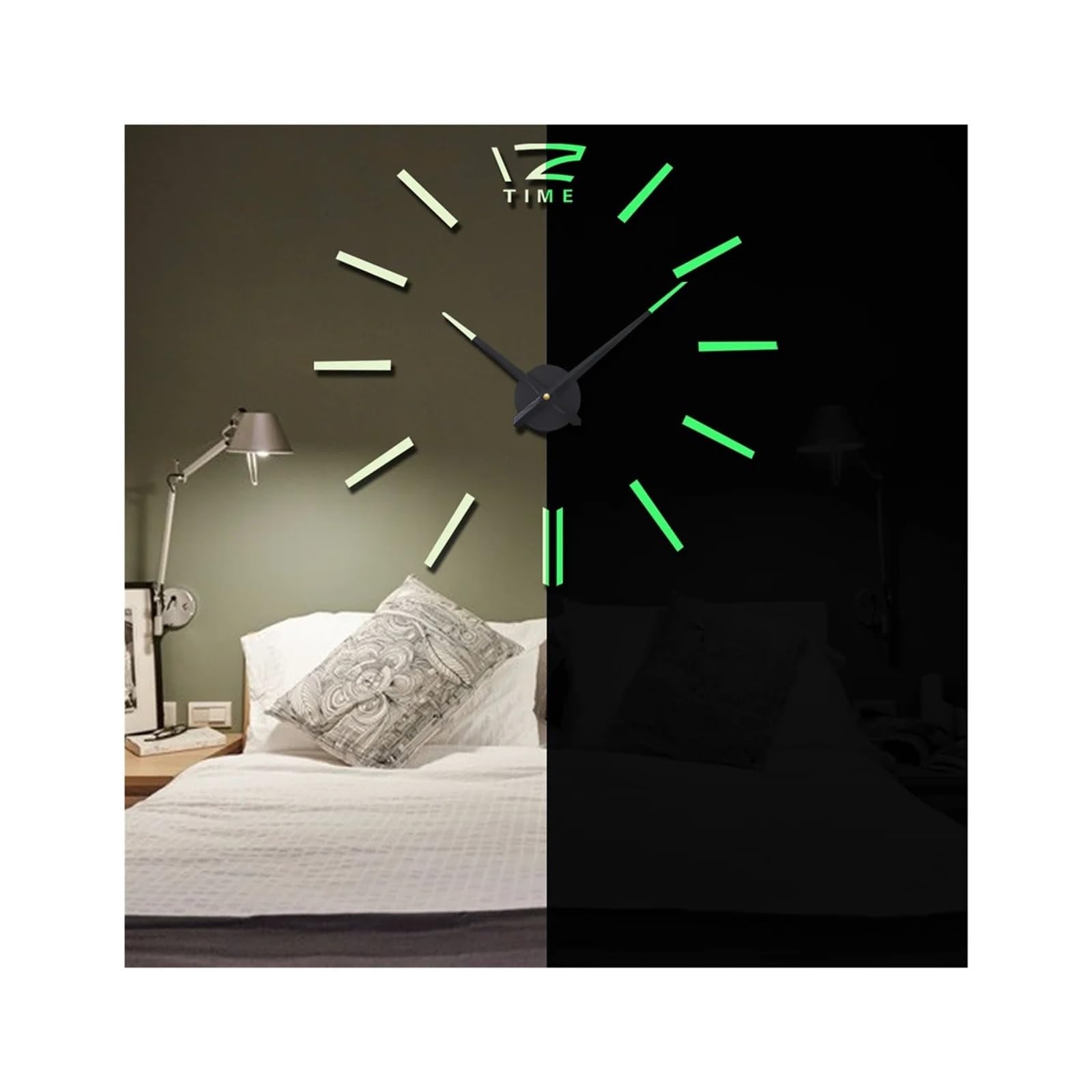 Orologio Da Parete Luminoso Led Orologio Da Parete Grande 27/37/47 Pollici, Acrilico 3D Autoadesivo, Quarzo Silenzioso Per Casa Soggiorno Cucina(47inch(80-120cm) EVA)