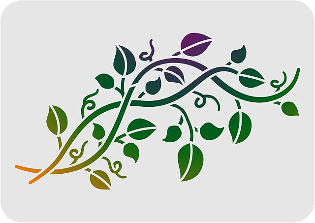 FINGERINSPIRE Vine Leaves Stencil Template 29.7x21cm Plastic Vine Drawing Painting Stencils Rectangle Reusable Stencils for Painting and DIY Projects