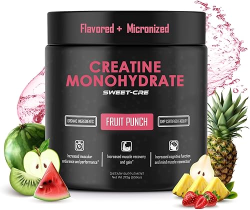 Sweet Cre Monohidrato de creatina 0.18 oz de creatina monohidrato en polvo Creatina avanzada para mujeres y hombres Suplementos a granel creatina